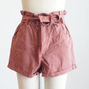 *NWT* Red Tie Waist Paperbag Shorts Size Small
